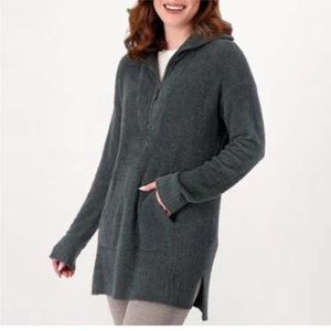 Barefoot Dreams‎ CozyChic Lite Half Zip Tunic Green Women’s Sz Large